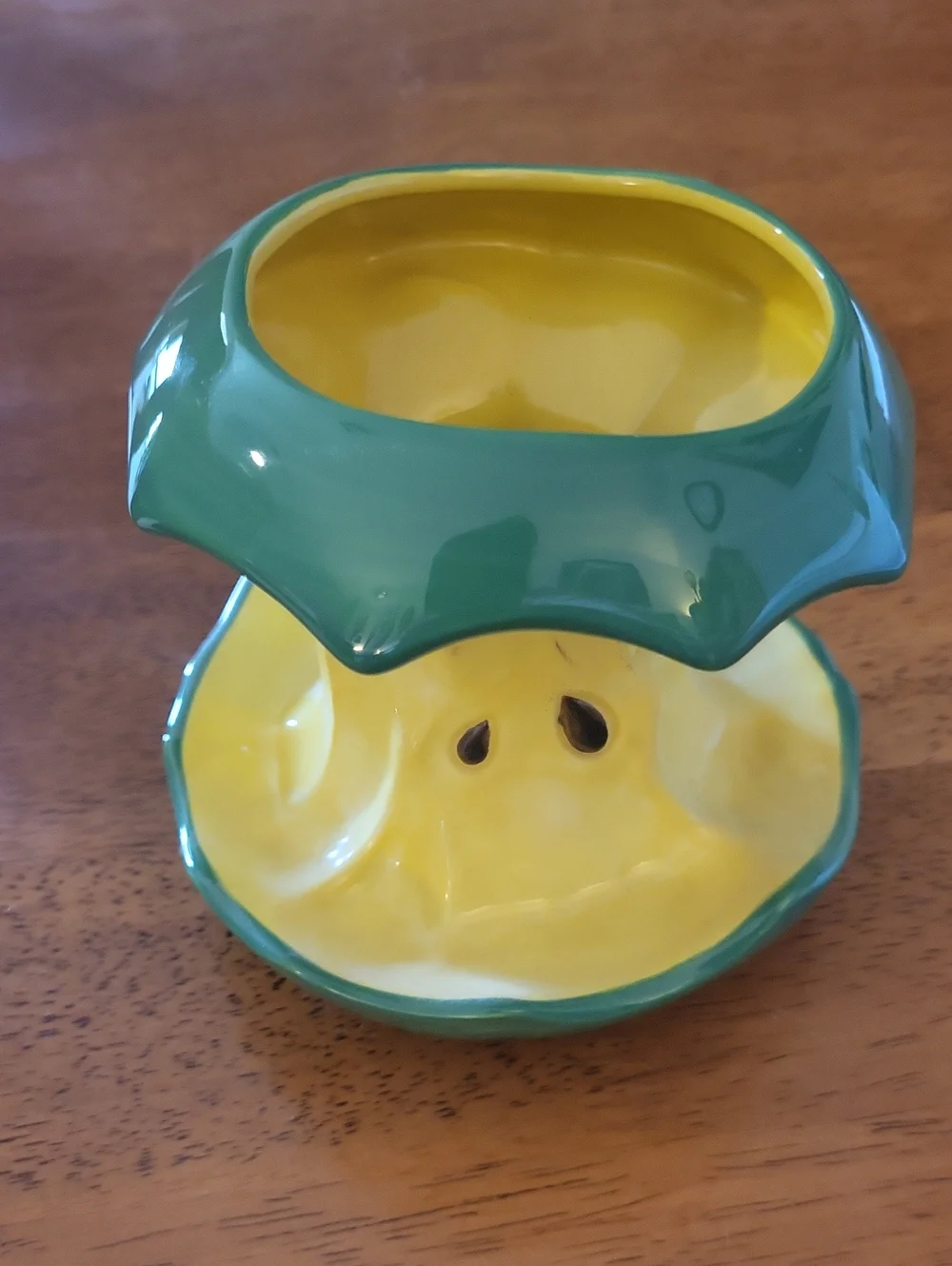 Green and Yellow Ceramic Citrus Reamer Bowl - Home Accents